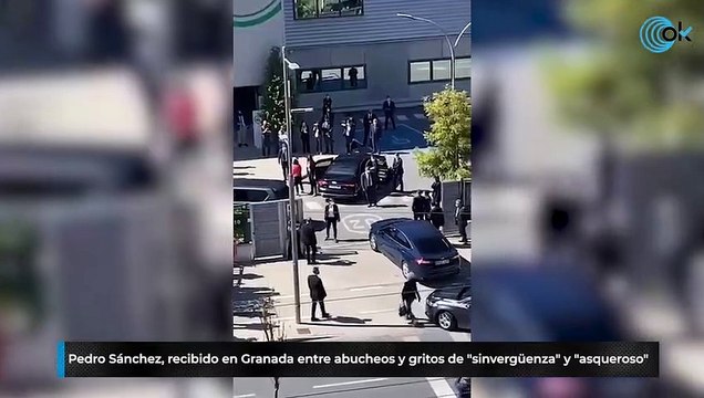Pedro Sánchez, recibido en Granada entre abucheos y gritos de sinvergüenza y asqueroso