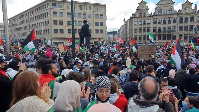 Environ 3.000 personnes manifestent à Bruxelles en soutien aux Palestiniens