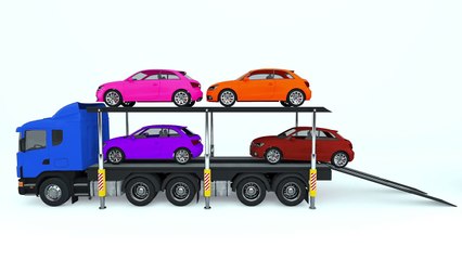 Colors for Children to Learn with Car Transporter Car Toys - Colours for Kids to Learn