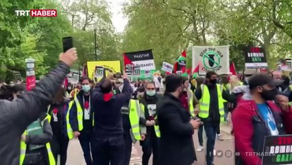 İsrail'i protesto eden göstericilere polis müdahalesi