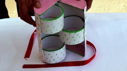 Diy Cute Mini 3 Drawers Cylinder Box/Jewelry Organizer - Recycling Cardboard| Art & Creativity ❤