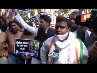 Youth Congress Stages Protest In Delhi Over Hike In Fuel Price