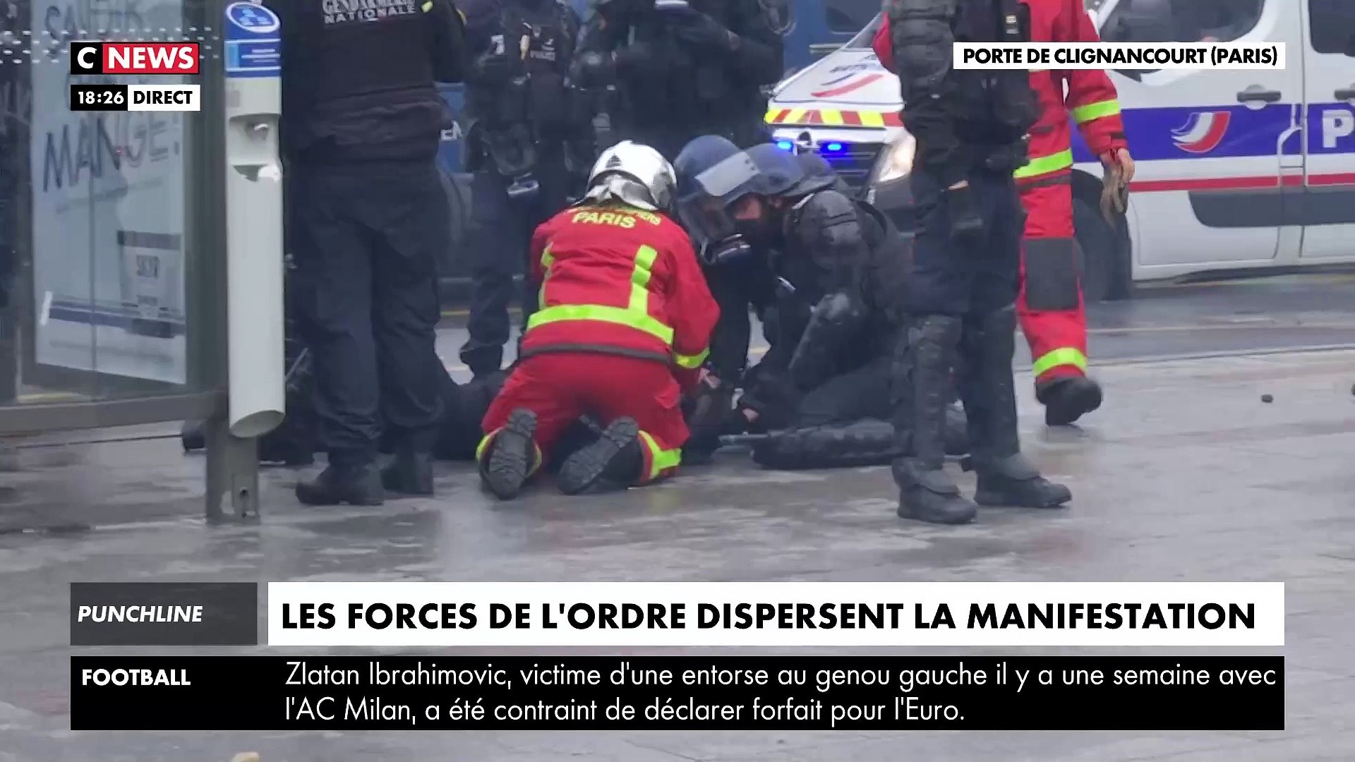 Manifestation pro palestinienne interdite à Paris - Un gendarme blessé par  un manifestant pendant le direct de CNews se retrouve à terre de longues  minutes - Vidéo Dailymotion