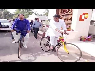 Opposition MLAs Cycle Their Way To Assembly To Protest Fuel Price Rise