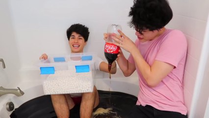 Coca Cola and Mentos Inside Bathtub