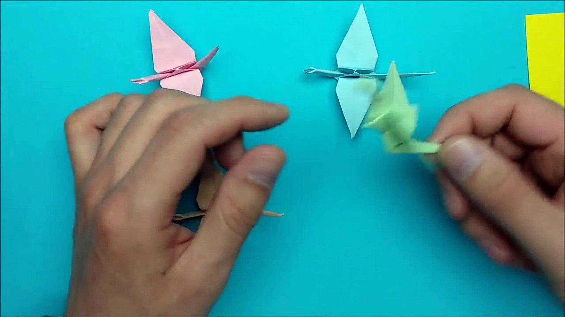 How To Make An Origami Crane With Sticky Notes Step By Step | Paper Crane  Medium Level - video Dailymotion