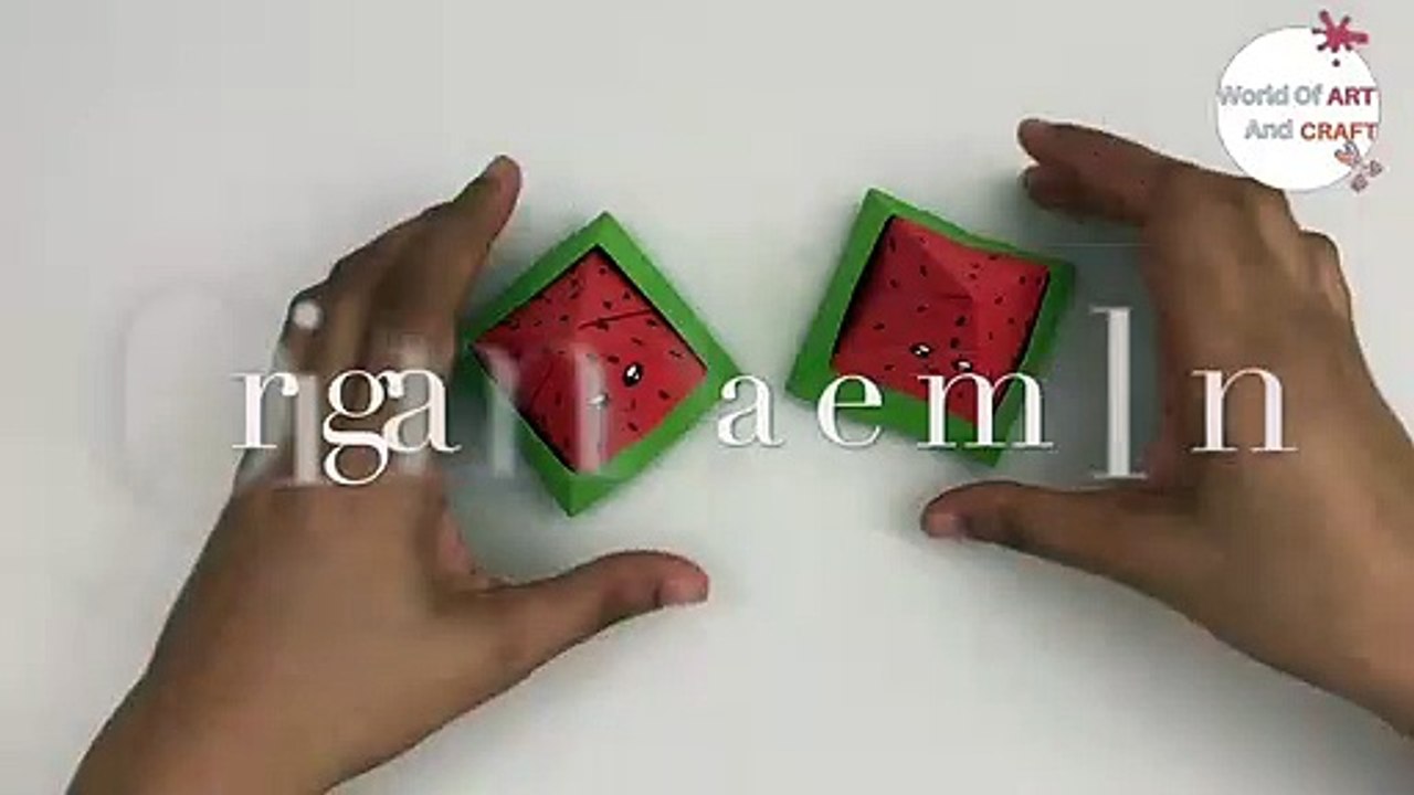 Diy Paper Watermelon Box / Paper Craft / Paper Crafts Easy / Crafts With Paper / Origami Box