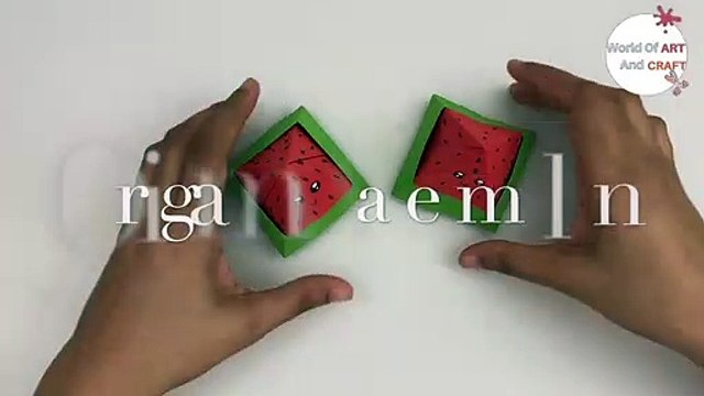 Diy Paper Watermelon Box / Paper Craft / Paper Crafts Easy / Crafts With Paper / Origami Box