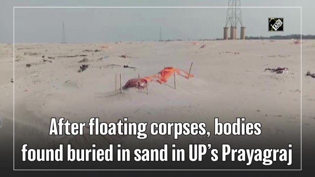 After floating corpses, bodies found buried in sand in UP’s Prayagraj