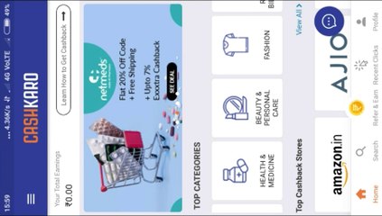How to make Cashkaro app installed , Register _Cashkaro Shipping Less price / Extra cashback
