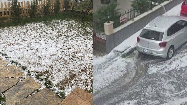 Çekmeköy’de dolu yağışı etkili oldu