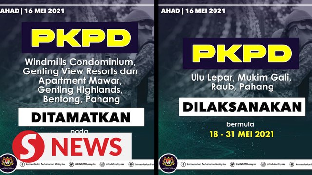 EMCO for several localities in Kedah and Pahang from May 18-31