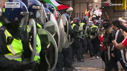 UK police in standoff with protesters in London