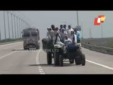 Protesting Farmers Block Eastern Peripheral Highway In Haryana