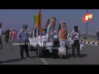 Farmers Protest At Perepheral Expresswat At Sonipat-Haryana Border