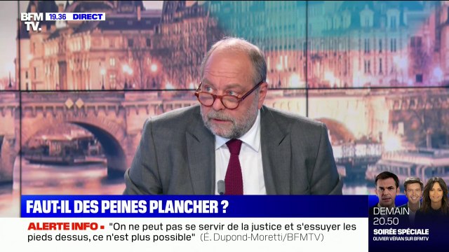 Éric Dupond-Moretti juge que l'application des peines plancher est un fiasco