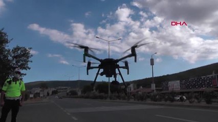 MUĞLA'DA, TRAFİK EKİPLERİNDEN DRONE DESTEKLİ DENETİM