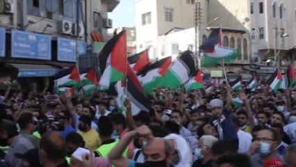 Ürdün'de binlerce kişi Filistin'e destek gösterisi düzenlendi