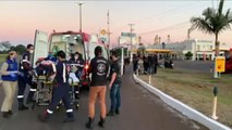 Após colisão entre motos na rodovia BR-467, mulher fica ferida e é socorrida