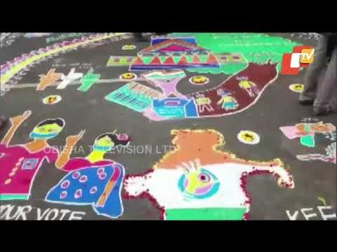 Dist Admin In Tamil Nadu's Ramnathpuram Creates Voter Awareness Through Rangoli