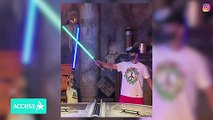 Justin Timberlake & Son Silas Have Lightsaber Duel In Rare Video