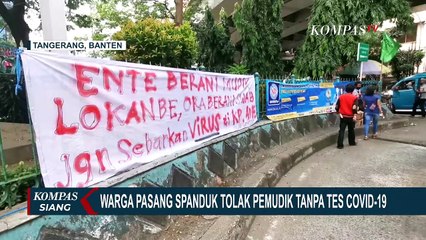 Lewat Spanduk, Warga Tolak Pemudik Tanpa Tes Antigen