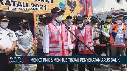 Menko PMK dan Menhub Tinjau Penyekatan Arus Balik di Pelabuhan Bakauheni