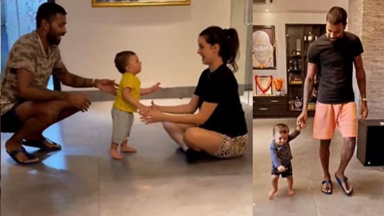 Natasa Stankovic और Hardik Pandya का बेटा Agastya सीख रहा है चलना; Watch videol | FilmiBeat