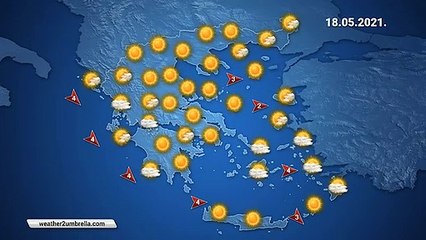 Η πρόγνωση του καιρού για την Τρίτη 18-05-2021