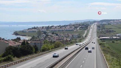 İstanbul-Tekirdağ yolunda çift yönlü yoğunluk var