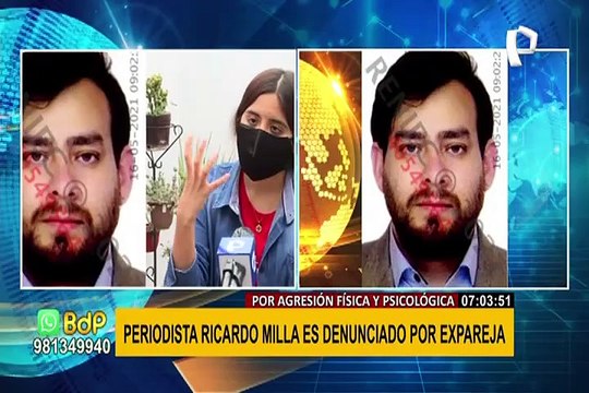 Expareja del periodista Ricardo Milla lo denuncia por agresión física y psicológica