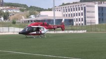 Ambulans helikopter, trafik kazasında ağır yaralanan kadın için havalandı
