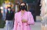 Irina Shayk Paired Her Barbie Pink Suit with an Unexpected Shoe