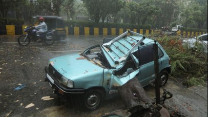 Download Video: Powerful Cyclone hits Mumbai, trees uprooted