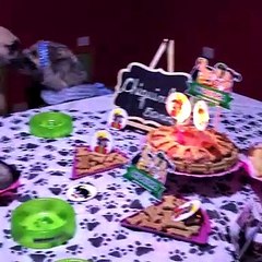 Dog Celebrating Birthday with Nine Brothers
