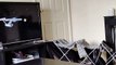 Cat Climbing on Air Clothes Dryer Takes a Tumble