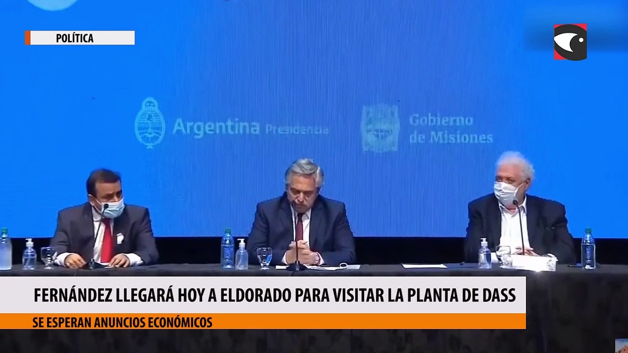 Fernández llegará a Eldorado este martes para visitar la planta de Dass