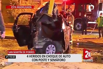 Tải video: Excesiva velocidad habría provocado violento choque que dejó cuatro heridos en SMP