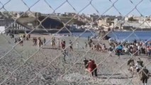 Unos cinco mil migrantes llegan a Ceuta desde Marruecos