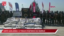 Suriye açıklarında ele geçirilen 1,5 tonluk uyuşturucu mersin limanında