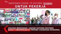 Jokowi Tinjau Vaksinasi Gotong Royong Untuk Pekerja di PT Unilever, Cikarang