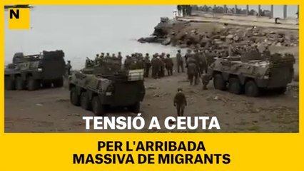 Tensió a la platja del Tarajal per l'arribada massiva de migrants