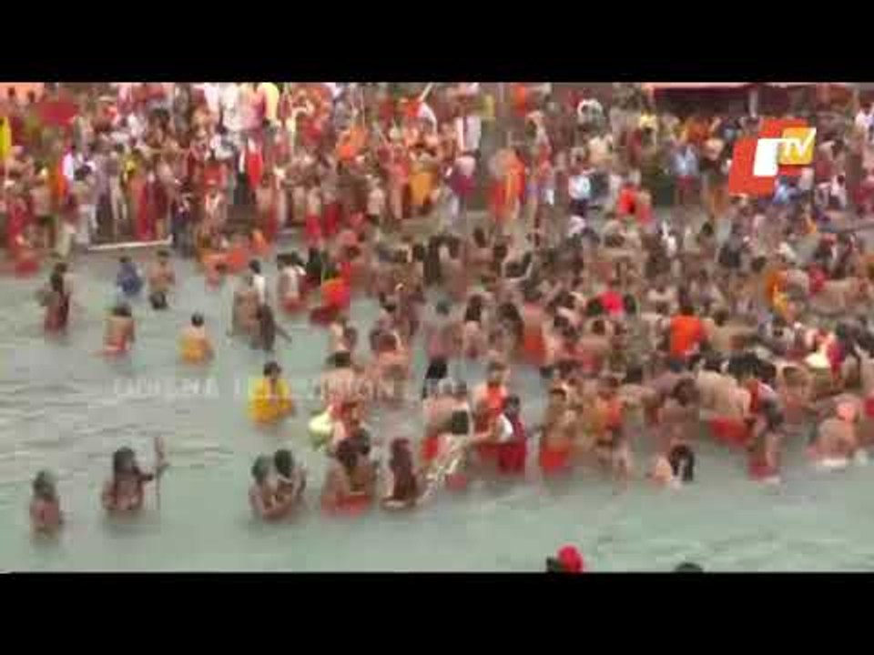 Sadhus Participate In Second 'Shahi Snan' Of Maha Kumbh At Har Ki Pauri Ghat In Haridwar,Uttarakhand