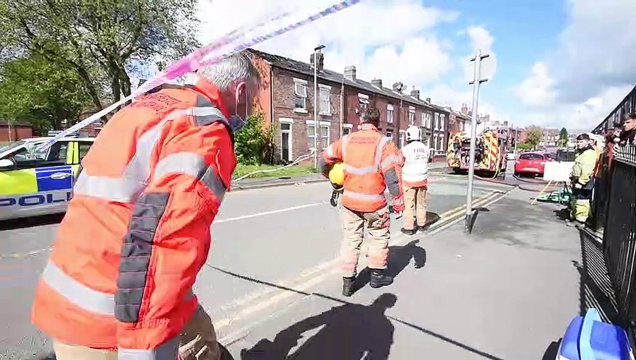 Fire and Police at scene of Whelley fire