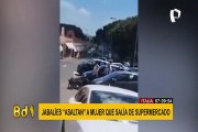 Jabalíes “asaltan” a mujer: le quitaron bolsa con alimentos cuando salía de supermercado