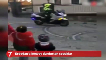 Erdoğan çocukları görünce konvoyu durdurdu