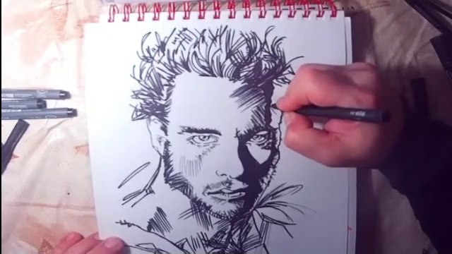 Retrato de Jean Claude Van Damme en la Pelicula Cyborg