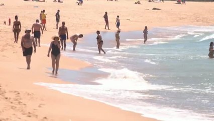 下载视频: Algunos afortunados británicos disfrutan del sol y las playas en el Algarve portugués