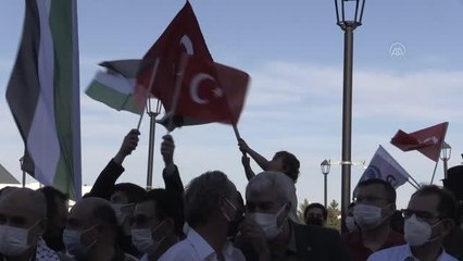 İsrail'in Filistinlilere saldırıları konvoy oluşturularak protesto edildi