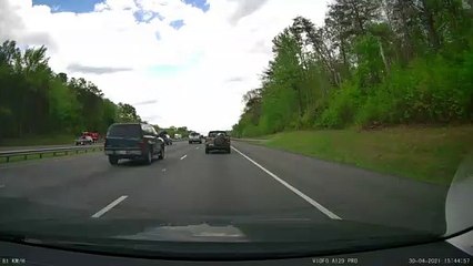 Guy Stops on I-95 for a Quick Bathroom Break